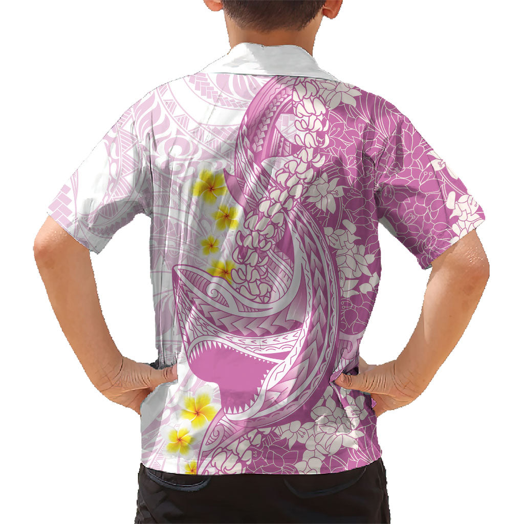 Purple Hawaii Shark Tattoo Family Matching Off Shoulder Maxi Dress and Hawaiian Shirt Puakenikeni Lei Plumeria Polynesian Pattern LT14 - Polynesian Pride
