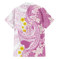 Purple Hawaii Shark Tattoo Family Matching Off Shoulder Maxi Dress and Hawaiian Shirt Puakenikeni Lei Plumeria Polynesian Pattern LT14 - Polynesian Pride