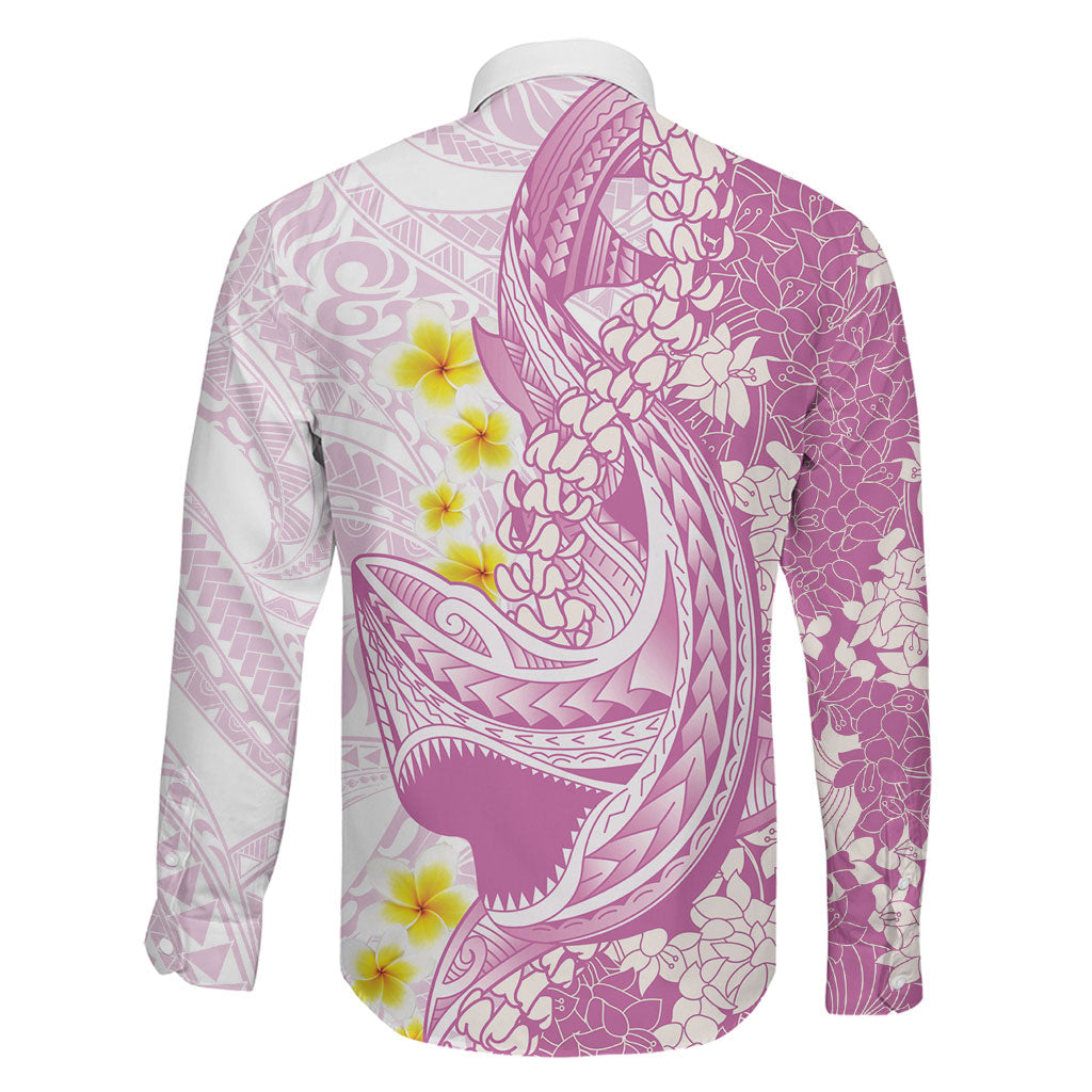 Purple Hawaii Shark Tattoo Family Matching Off Shoulder Maxi Dress and Hawaiian Shirt Puakenikeni Lei Plumeria Polynesian Pattern LT14 - Polynesian Pride