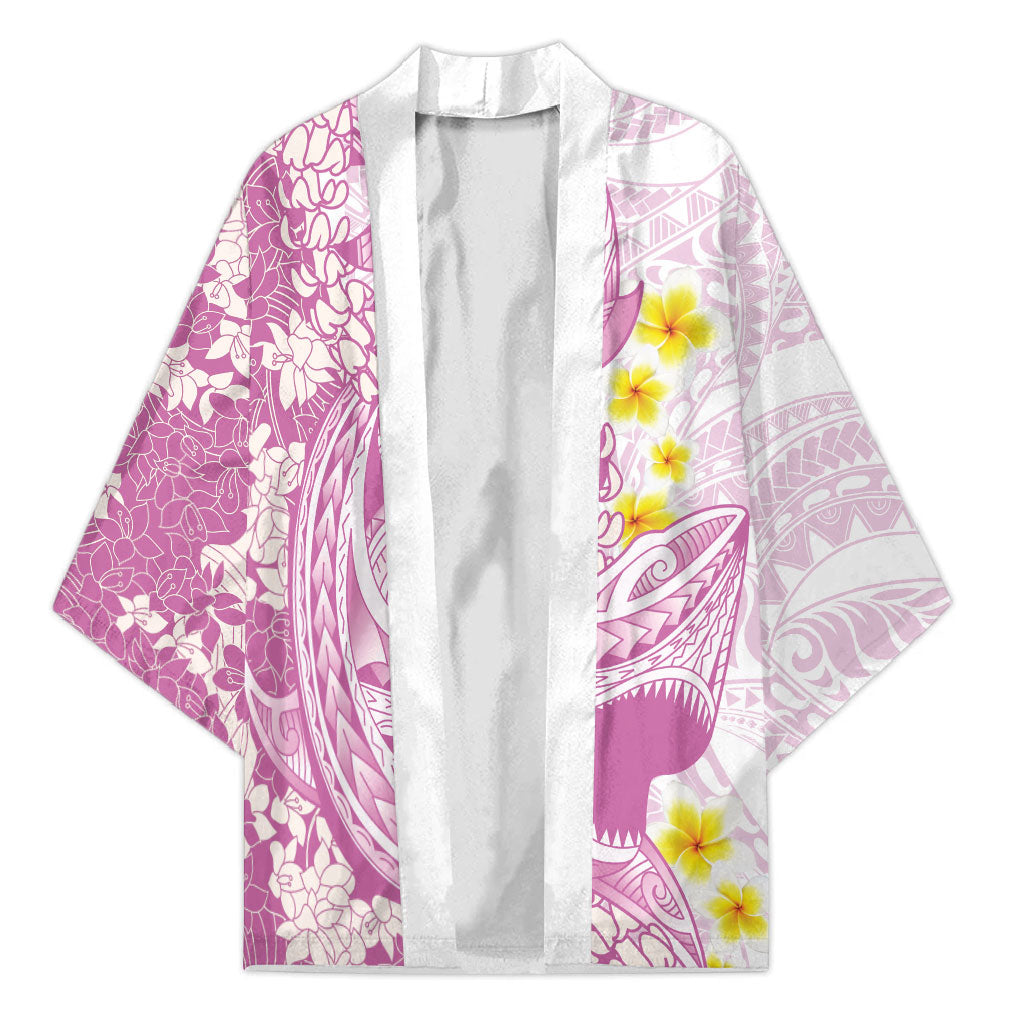 Purple Hawaii Shark Tattoo Kimono Puakenikeni Lei Plumeria Polynesian Pattern LT14 Unisex Purple - Polynesian Pride