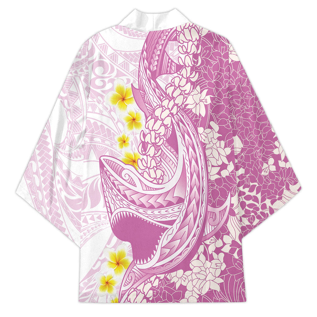 Purple Hawaii Shark Tattoo Kimono Puakenikeni Lei Plumeria Polynesian Pattern LT14 - Polynesian Pride