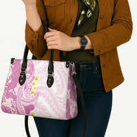 Purple Hawaii Shark Tattoo Leather Bag Puakenikeni Lei Plumeria Polynesian Pattern