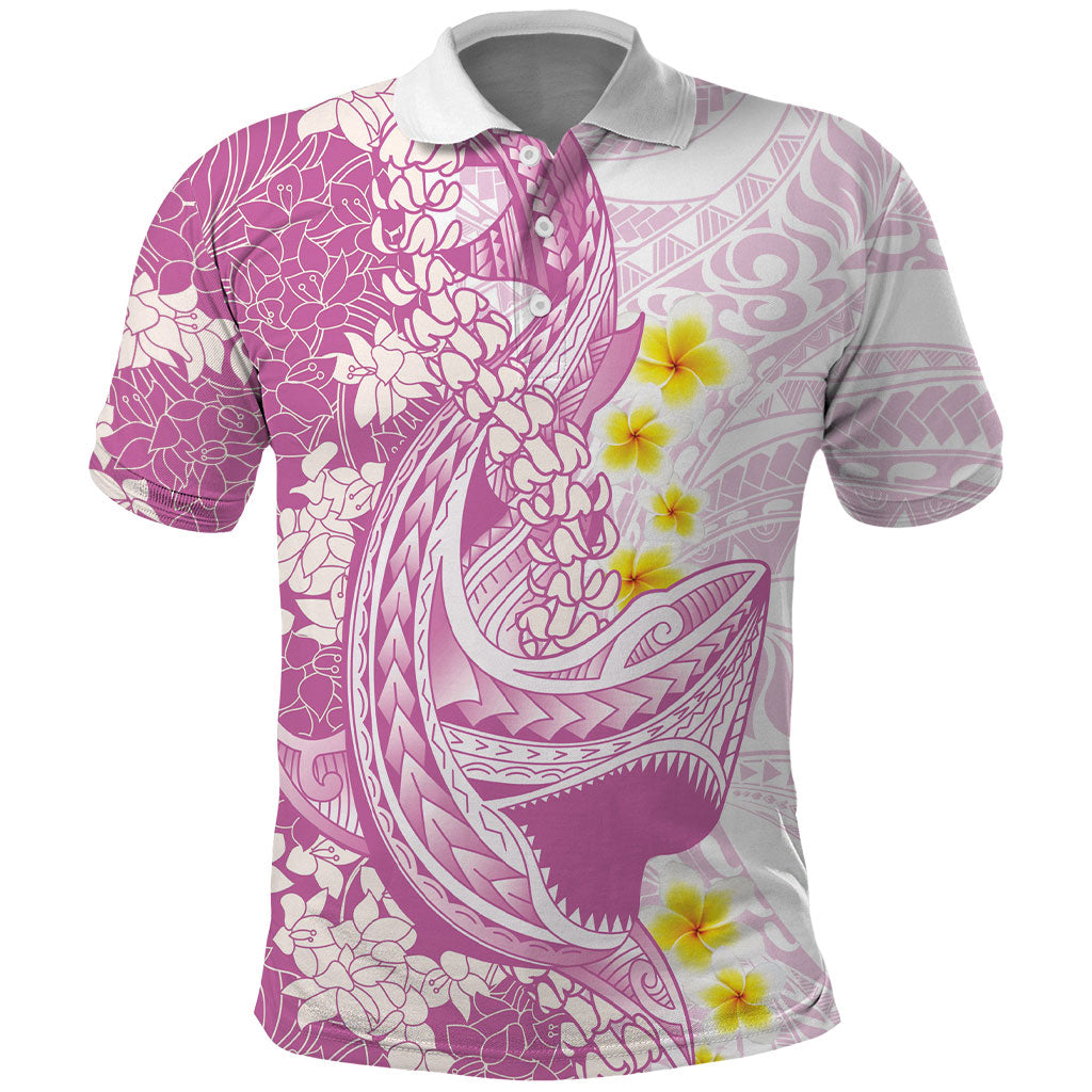Purple Hawaii Shark Tattoo Polo Shirt Puakenikeni Lei Plumeria Polynesian Pattern LT14 Purple - Polynesian Pride