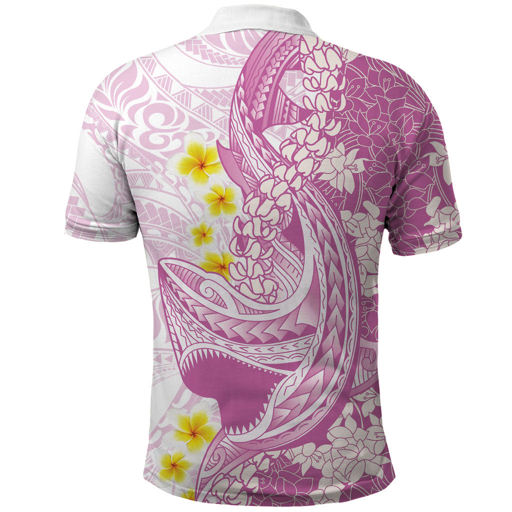 Purple Hawaii Shark Tattoo Polo Shirt Puakenikeni Lei Plumeria Polynesian Pattern LT14 - Polynesian Pride