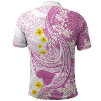 Purple Hawaii Shark Tattoo Polo Shirt Puakenikeni Lei Plumeria Polynesian Pattern LT14 - Polynesian Pride