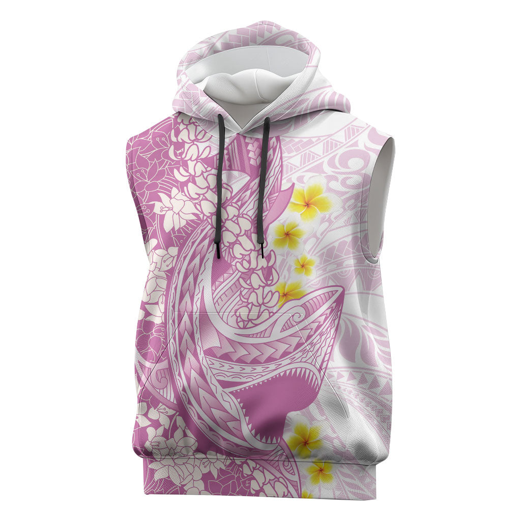 Purple Hawaii Shark Tattoo Sleeveless Hoodie Puakenikeni Lei Plumeria Polynesian Pattern LT14 Purple - Polynesian Pride