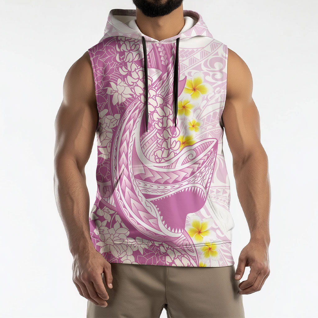 Purple Hawaii Shark Tattoo Sleeveless Hoodie Puakenikeni Lei Plumeria Polynesian Pattern LT14 - Polynesian Pride