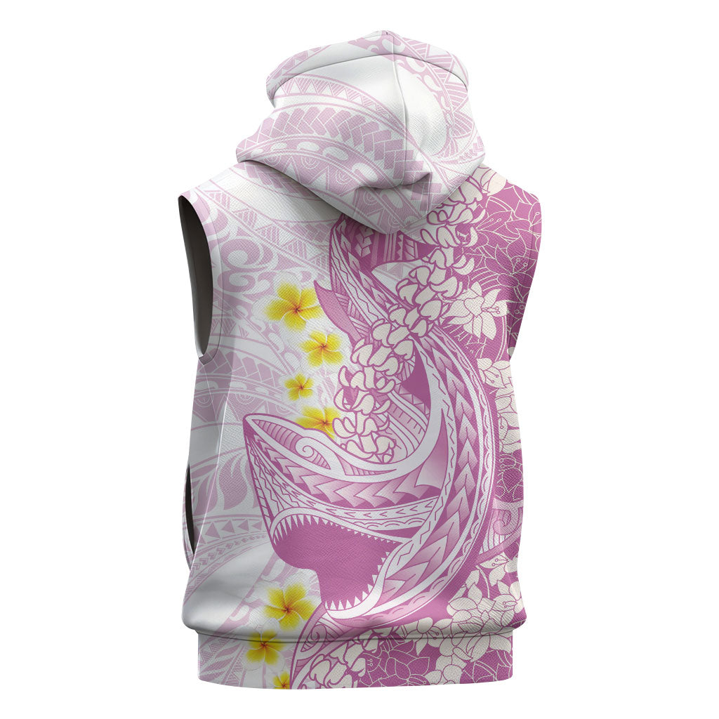 Purple Hawaii Shark Tattoo Sleeveless Zip Hoodie Puakenikeni Lei Plumeria Polynesian Pattern LT14 - Polynesian Pride