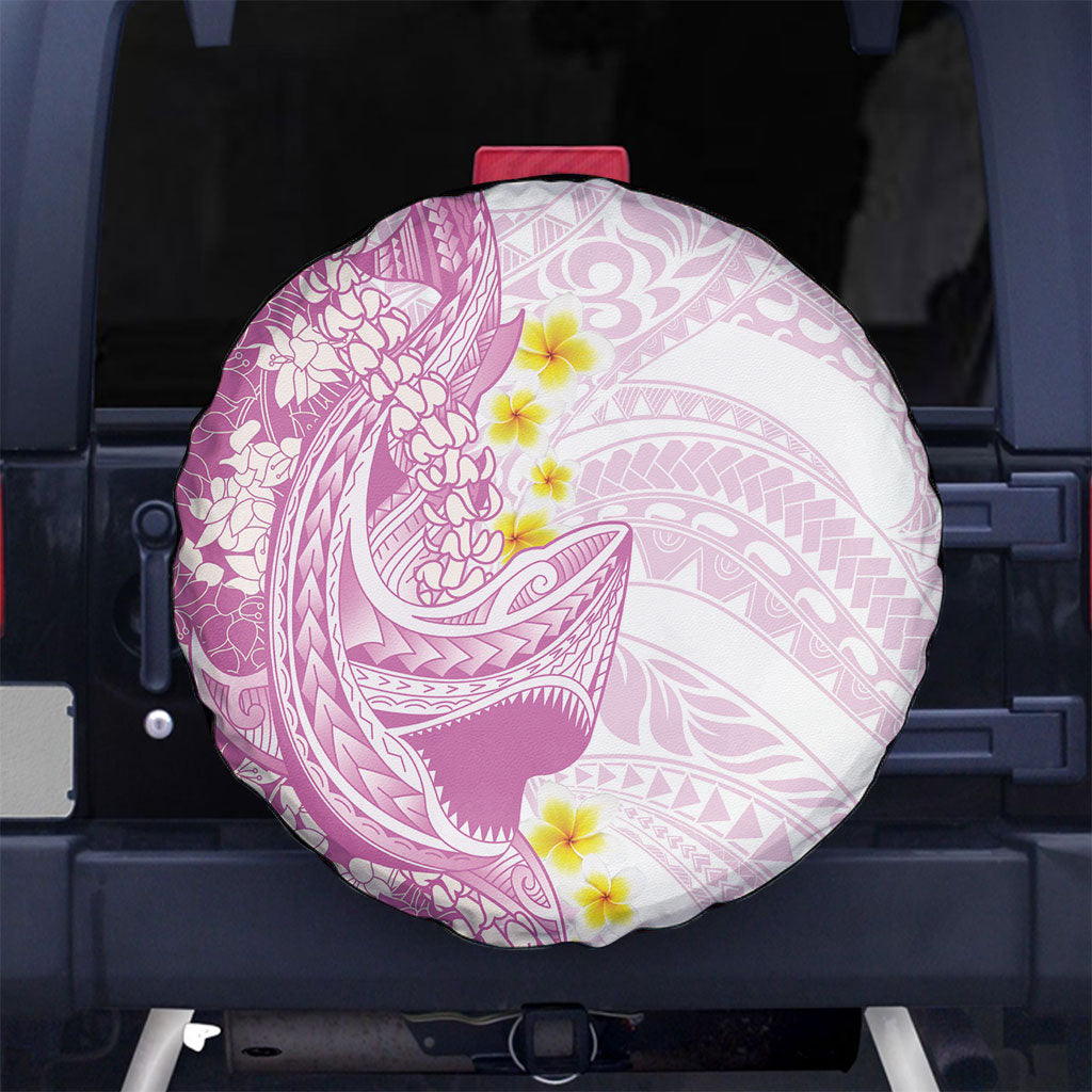 Purple Hawaii Shark Tattoo Spare Tire Cover Puakenikeni Lei Plumeria Polynesian Pattern LT14 No hole Purple - Polynesian Pride