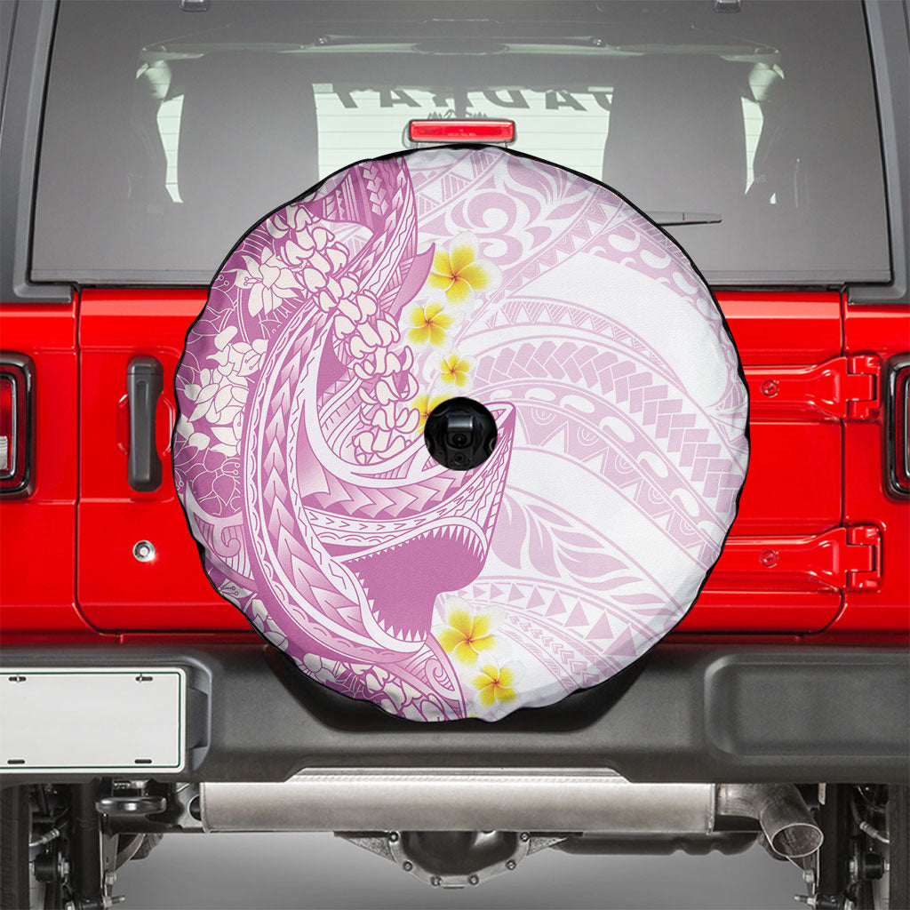 Purple Hawaii Shark Tattoo Spare Tire Cover Puakenikeni Lei Plumeria Polynesian Pattern LT14 - Polynesian Pride
