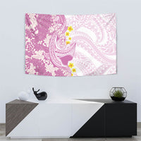 Purple Hawaii Shark Tattoo Tapestry Puakenikeni Lei Plumeria Polynesian Pattern