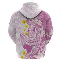 Purple Hawaii Shark Tattoo Zip Hoodie Puakenikeni Lei Plumeria Polynesian Pattern LT14 - Polynesian Pride