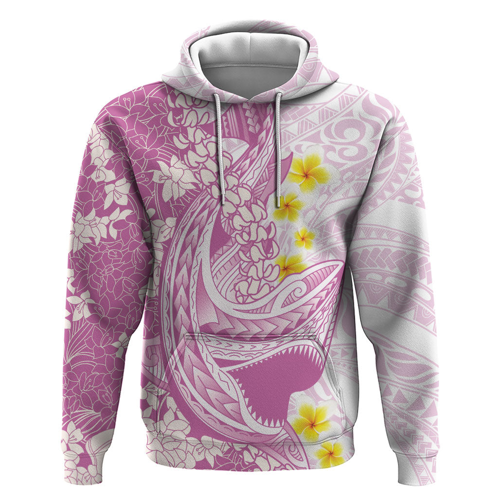 Purple Hawaii Shark Tattoo Zip Hoodie Puakenikeni Lei Plumeria Polynesian Pattern LT14 Pullover Hoodie Purple - Polynesian Pride