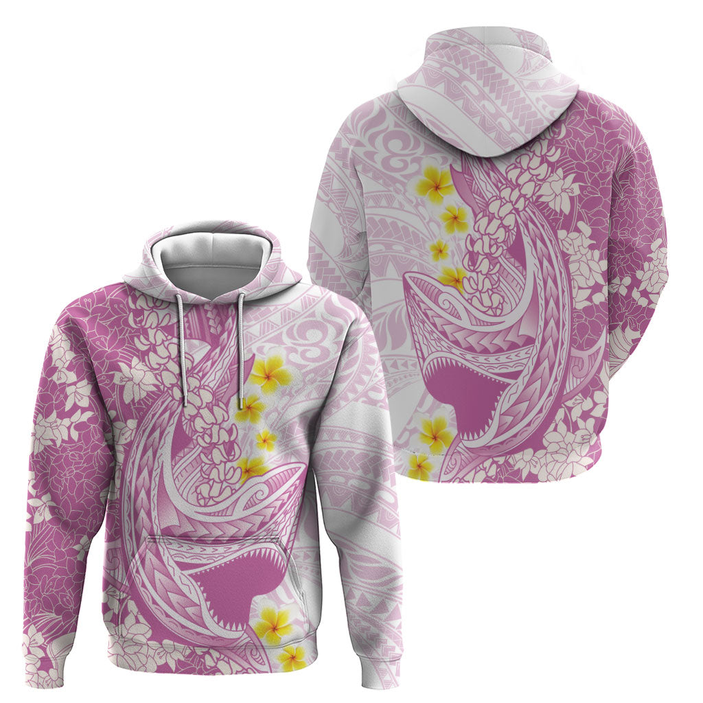 Purple Hawaii Shark Tattoo Zip Hoodie Puakenikeni Lei Plumeria Polynesian Pattern LT14 - Polynesian Pride