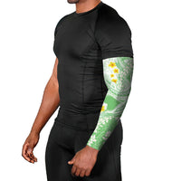 Green Hawaii Shark Tattoo Arm Sleeves Puakenikeni Lei Plumeria Polynesian Pattern LT14 - Polynesian Pride