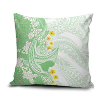 Green Hawaii Shark Tattoo Pillow Cover Puakenikeni Lei Plumeria Polynesian Pattern LT14 Green - Polynesian Pride