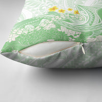 Green Hawaii Shark Tattoo Pillow Cover Puakenikeni Lei Plumeria Polynesian Pattern LT14 - Polynesian Pride