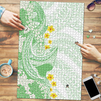 Green Hawaii Shark Tattoo Puzzle Puakenikeni Lei Plumeria Polynesian Pattern