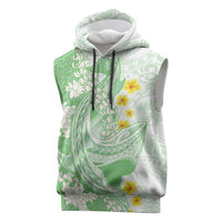 Green Hawaii Shark Tattoo Sleeveless Hoodie Puakenikeni Lei Plumeria Polynesian Pattern LT14 Green - Polynesian Pride