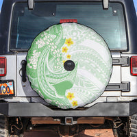 Green Hawaii Shark Tattoo Spare Tire Cover Puakenikeni Lei Plumeria Polynesian Pattern LT14 Green - Polynesian Pride