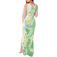 Green Hawaii Shark Tattoo Tank Maxi Dress Puakenikeni Lei Plumeria Polynesian Pattern LT14 - Polynesian Pride