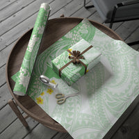 Green Hawaii Shark Tattoo Wrapping Paper Puakenikeni Lei Plumeria Polynesian Pattern LT14 - Polynesian Pride