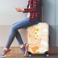 Orange Hawaii Shark Tattoo Luggage Cover Puakenikeni Lei Plumeria Polynesian Pattern