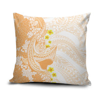Orange Hawaii Shark Tattoo Pillow Cover Puakenikeni Lei Plumeria Polynesian Pattern LT14 Orange - Polynesian Pride