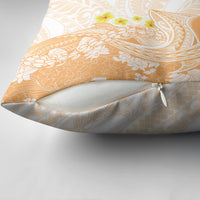 Orange Hawaii Shark Tattoo Pillow Cover Puakenikeni Lei Plumeria Polynesian Pattern LT14 - Polynesian Pride