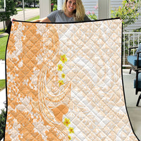 Orange Hawaii Shark Tattoo Quilt Puakenikeni Lei Plumeria Polynesian Pattern LT14 Orange - Polynesian Pride