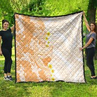 Orange Hawaii Shark Tattoo Quilt Puakenikeni Lei Plumeria Polynesian Pattern LT14 - Polynesian Pride
