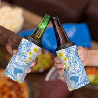 Blue Hawaii Shark Tattoo 4 in 1 Can Cooler Tumbler Puakenikeni Lei Plumeria Polynesian Pattern LT14 - Polynesian Pride