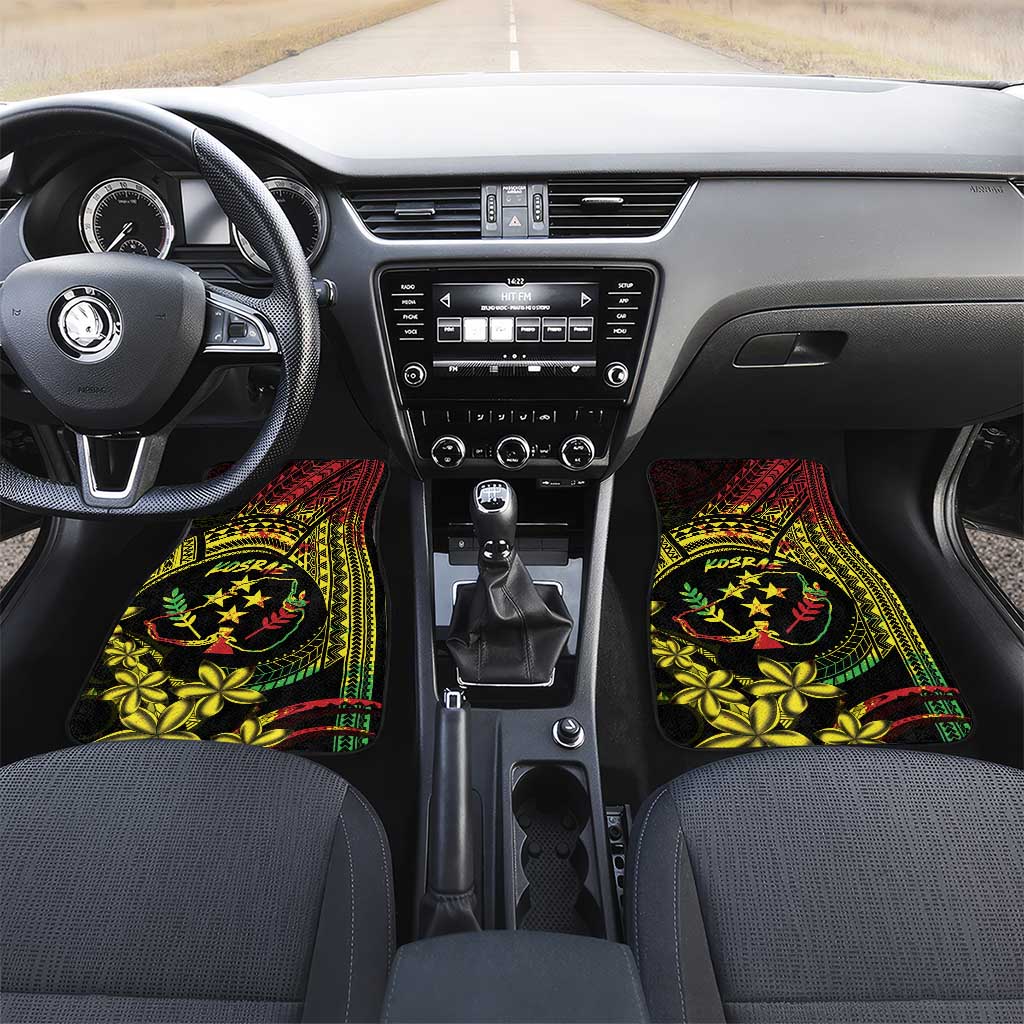Reggae Kosrae Liberation Day Car Mats September 8 Polynesian Tattoo LT14 Set 2pcs - Front Reggae - Polynesian Pride