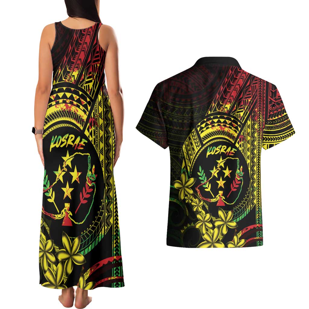 Reggae Kosrae Liberation Day Couples Matching Tank Maxi Dress and Hawaiian Shirt September 8 Polynesian Tattoo - Polynesian Pride