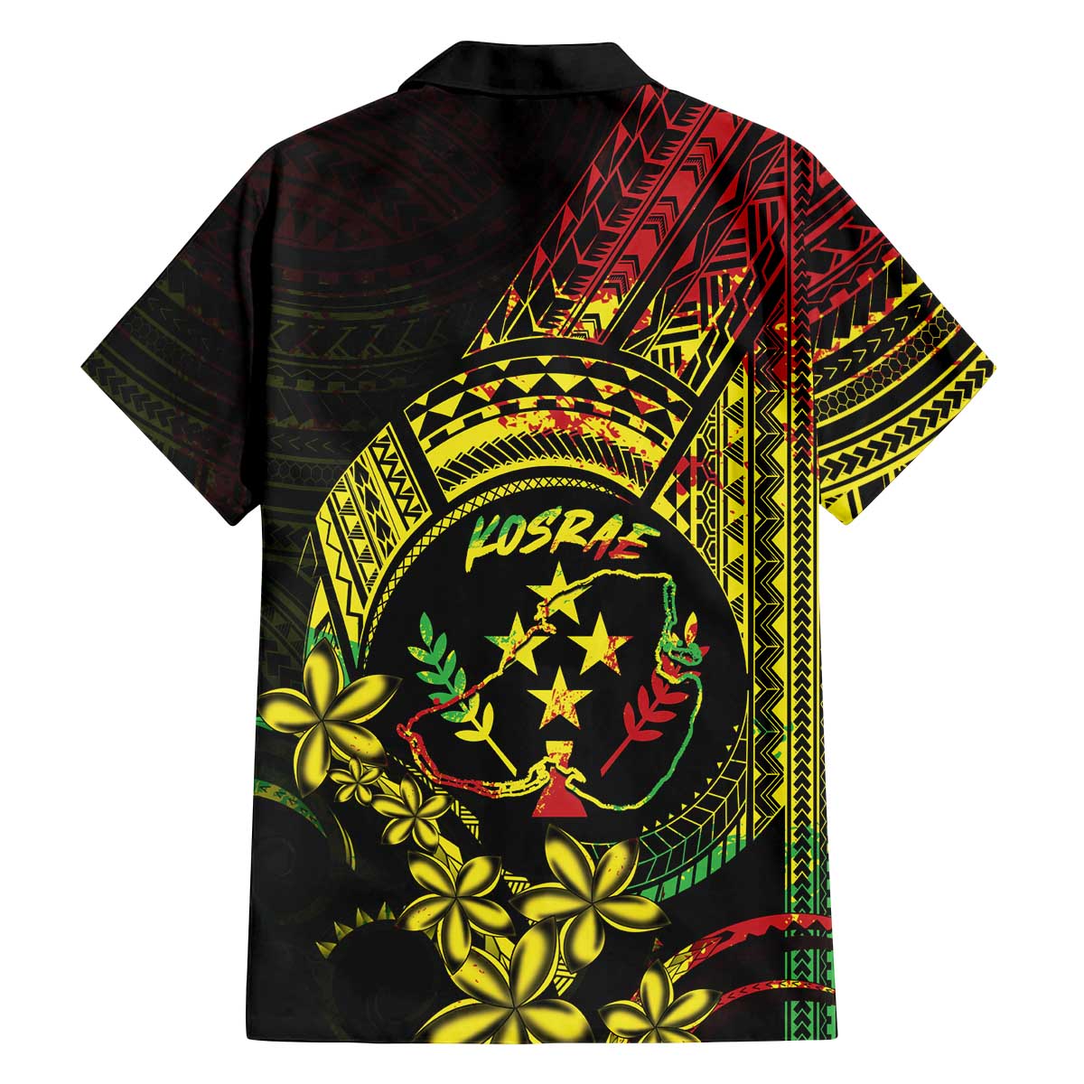 Reggae Kosrae Liberation Day Family Matching Off The Shoulder Long Sleeve Dress and Hawaiian Shirt September 8 Polynesian Tattoo - Polynesian Pride