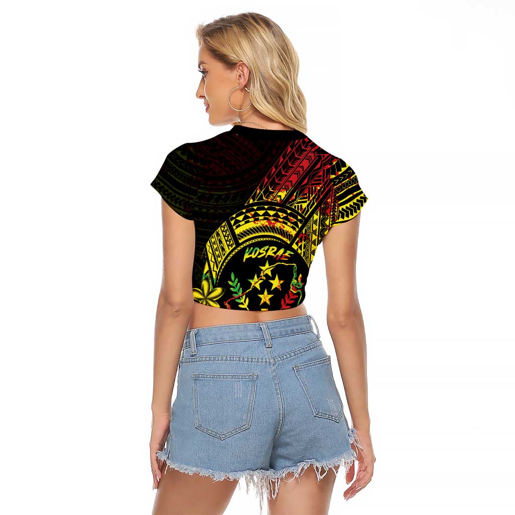 Reggae Kosrae Liberation Day Raglan Cropped T Shirt September 8 Polynesian Tattoo - Polynesian Pride