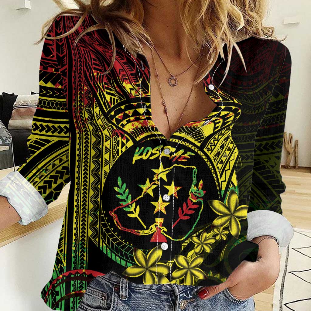 Reggae Kosrae Liberation Day Women Casual Shirt September 8 Polynesian Tattoo - Polynesian Pride