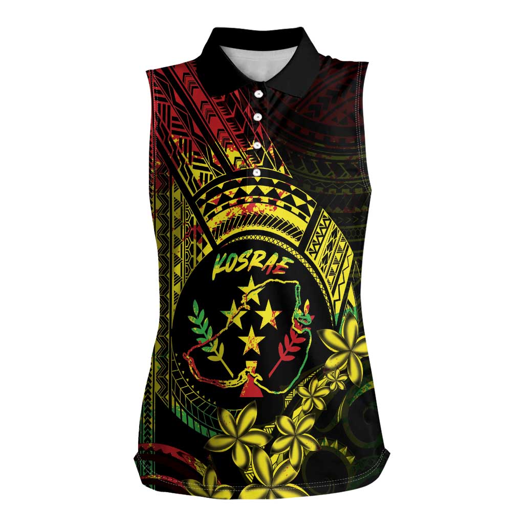 Reggae Kosrae Liberation Day Women Sleeveless Polo Shirt September 8 Polynesian Tattoo - Polynesian Pride