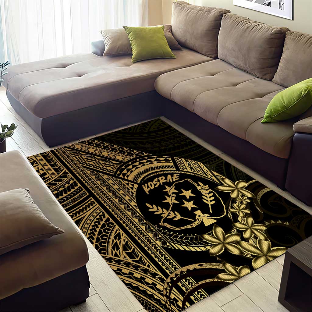 Gold Kosrae Liberation Day Area Rug September 8 Polynesian Tattoo - Polynesian Pride