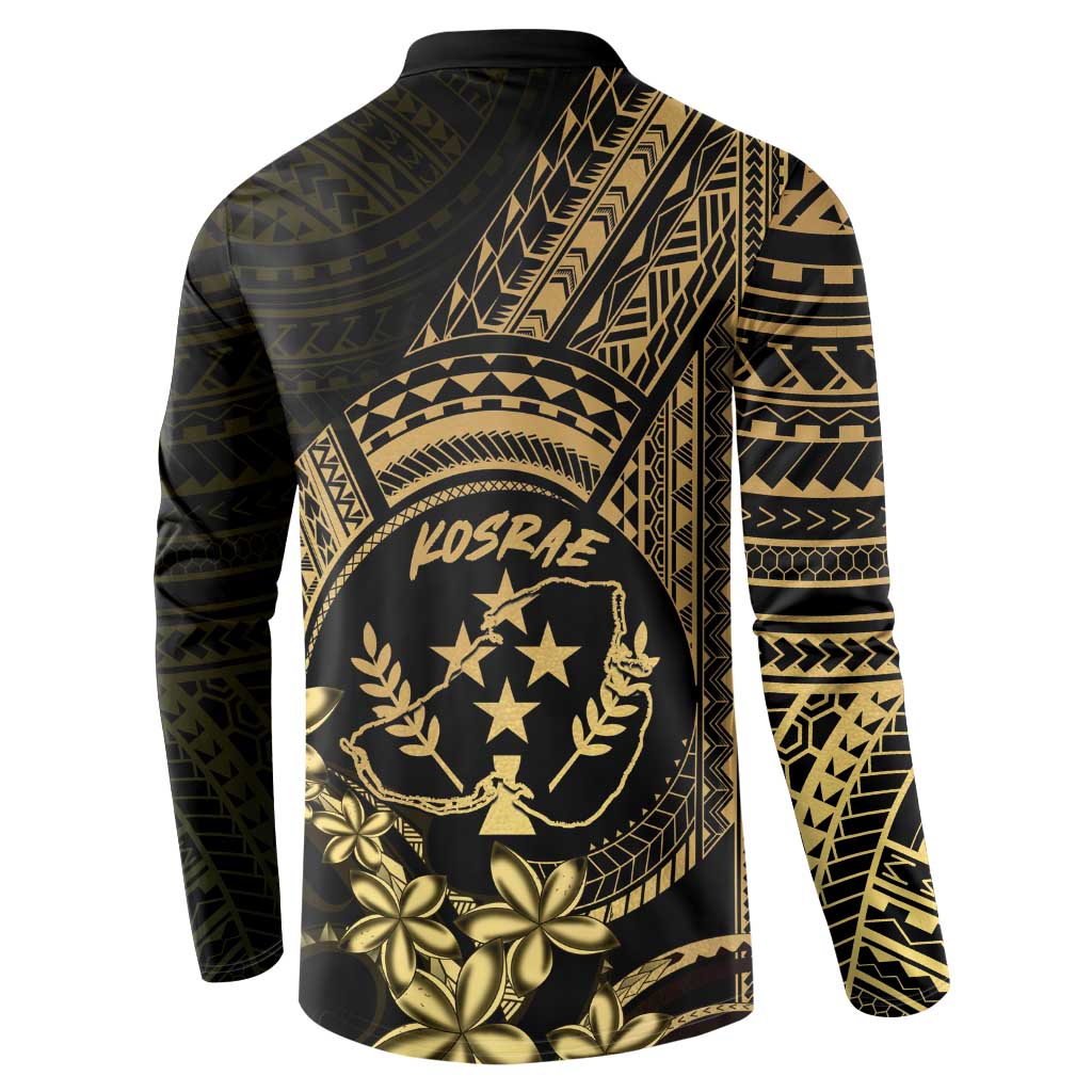 Gold Kosrae Liberation Day Button Sweatshirt September 8 Polynesian Tattoo - Polynesian Pride