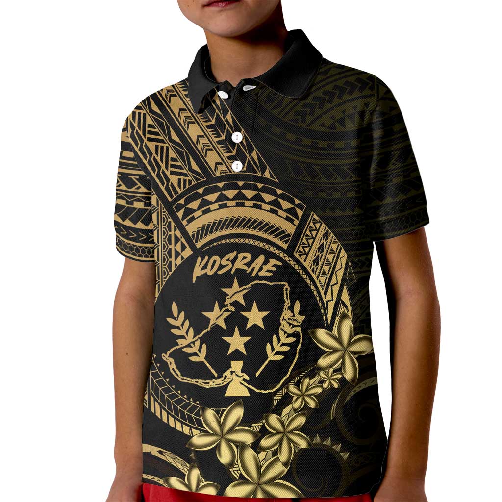 Gold Kosrae Liberation Day Kid Polo Shirt September 8 Polynesian Tattoo - Polynesian Pride