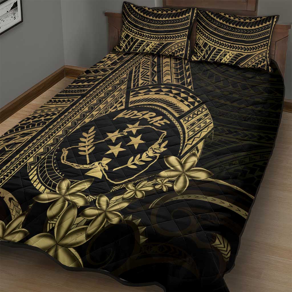 Gold Kosrae Liberation Day Quilt Bed Set September 8 Polynesian Tattoo - Polynesian Pride