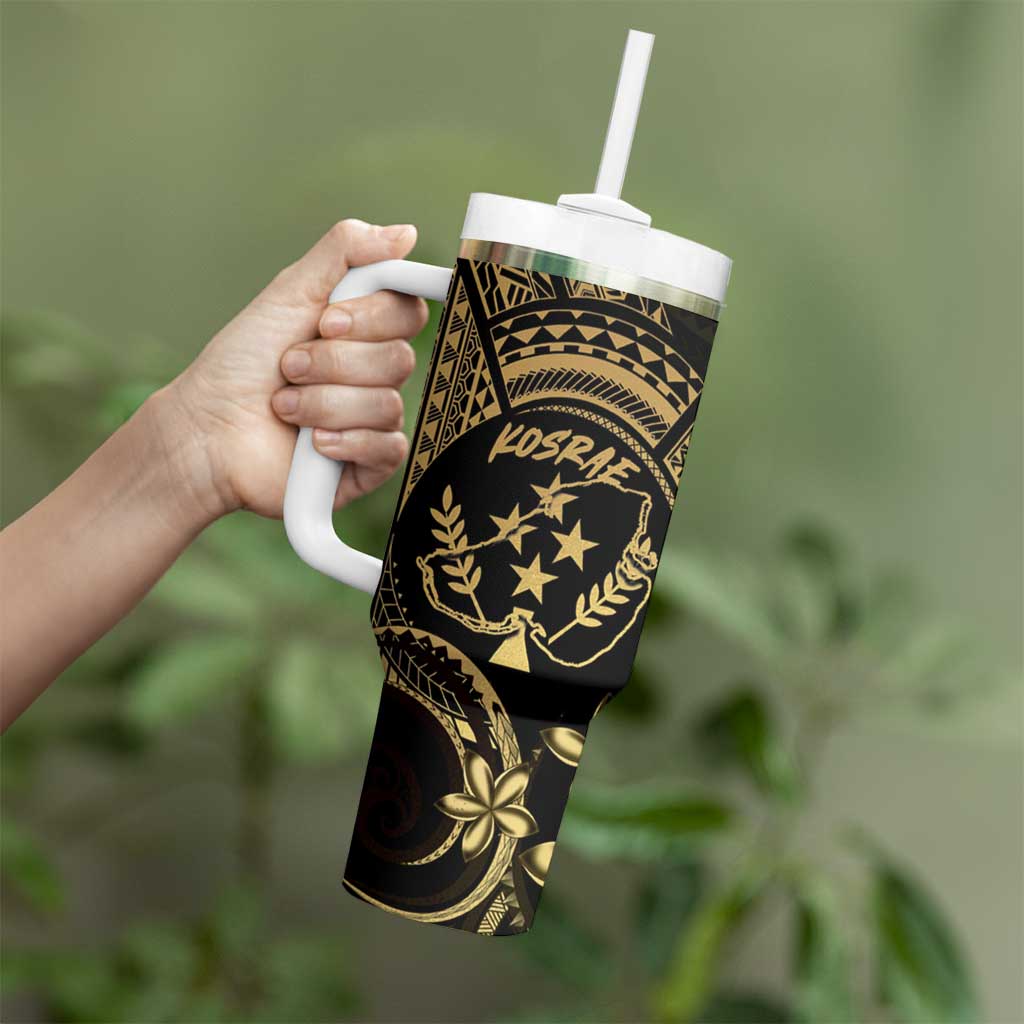 Gold Kosrae Liberation Day Tumbler With Handle September 8 Polynesian Tattoo - Polynesian Pride