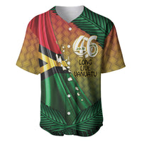 Personalised Long Live Vanuatu Independence Day Baseball Jersey 46th Anniversary Woven Pattern LT14 Reggae - Polynesian Pride