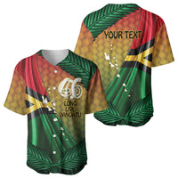 Personalised Long Live Vanuatu Independence Day Baseball Jersey 46th Anniversary Woven Pattern LT14 - Polynesian Pride