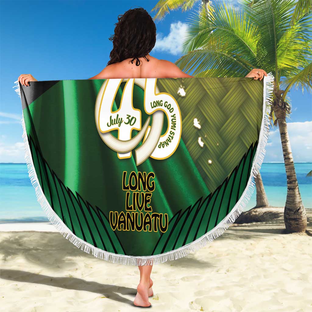 Long Live Vanuatu Independence Day Beach Blanket 45th Anniversary Woven Pattern - Polynesian Pride