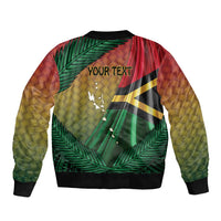 Personalised Long Live Vanuatu Independence Day Bomber Jacket 45th Anniversary Woven Pattern - Polynesian Pride
