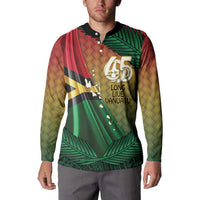 Personalised Long Live Vanuatu Independence Day Button Sweatshirt 45th Anniversary Woven Pattern - Polynesian Pride