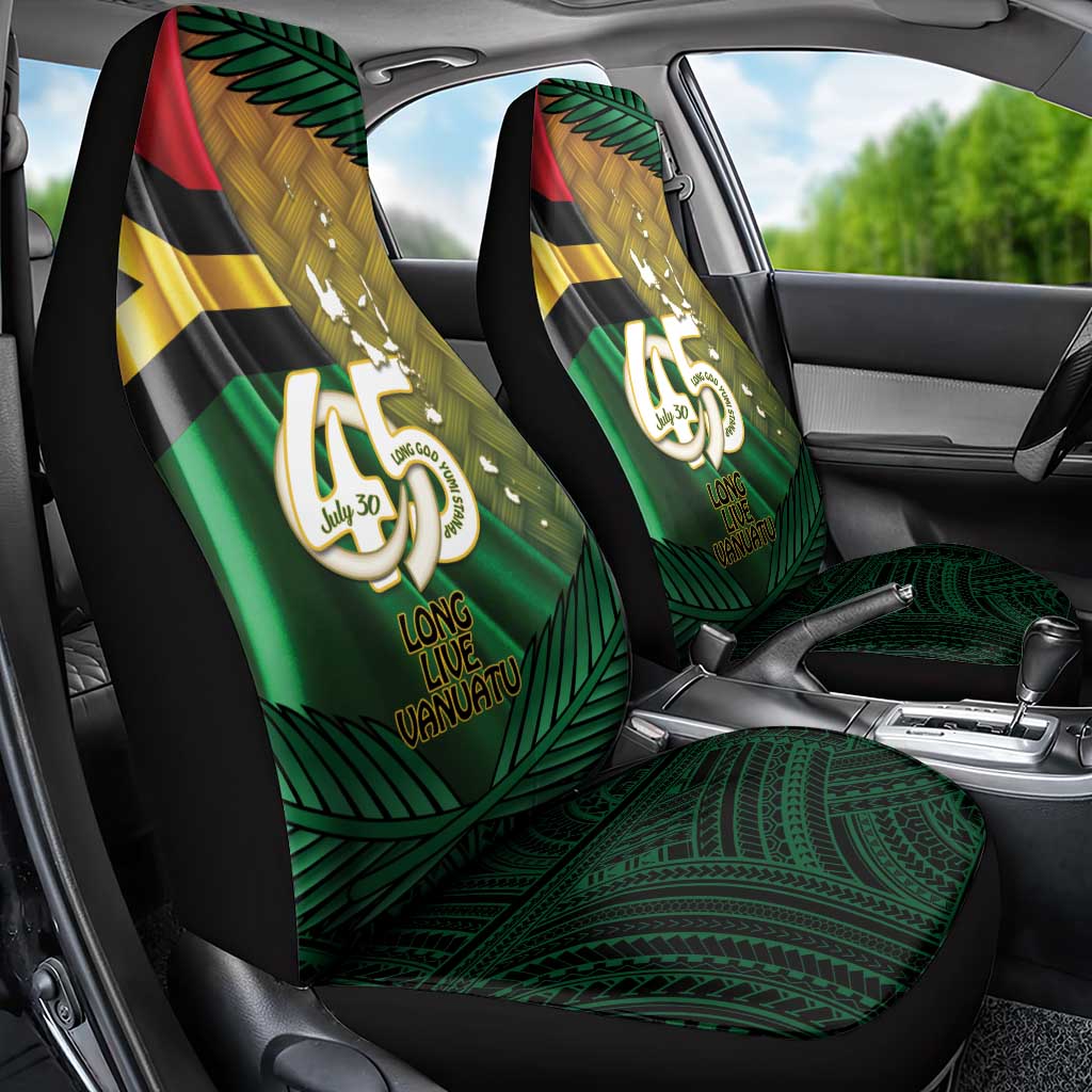 Long Live Vanuatu Independence Day Car Seat Cover 45th Anniversary Woven Pattern - Polynesian Pride