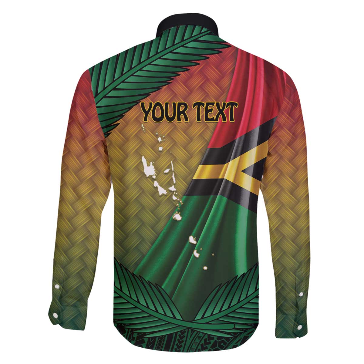 Personalised Long Live Vanuatu Independence Day Family Matching Off The Shoulder Long Sleeve Dress and Hawaiian Shirt 45th Anniversary Woven Pattern - Polynesian Pride